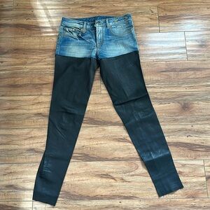 R14 women’s leather jeans size 27